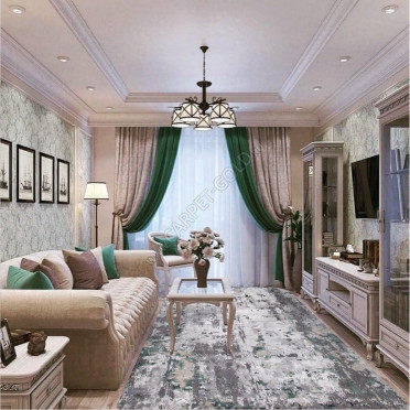 Ковер турецкий 23319-940 GRAND (Полиэстер, зеленый, серый)