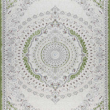 Ковер турецкий 38861A Kirmanshah (Полиэстер, зеленый, кремовый)