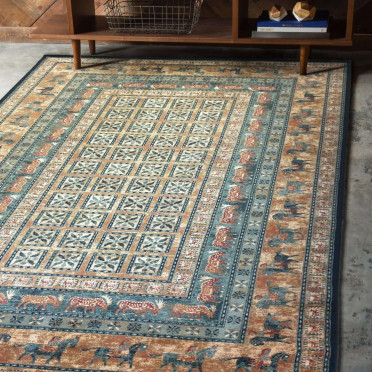 Ковер бельгийский 4301-500 KASHQAI Shapur (Шерсть, зеленый, черный)