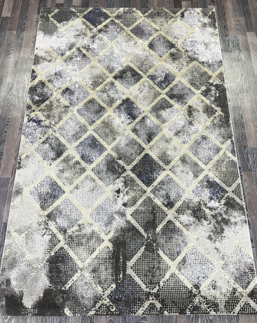 Ковер турецкий AA304A Lisa (Полиэстер хит-сет, синий, серый)