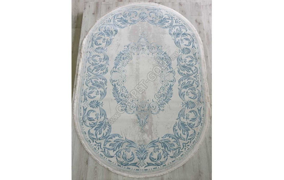 Турецкий ковер Amatis Lux 36567A OVAL BLUE / BLUE