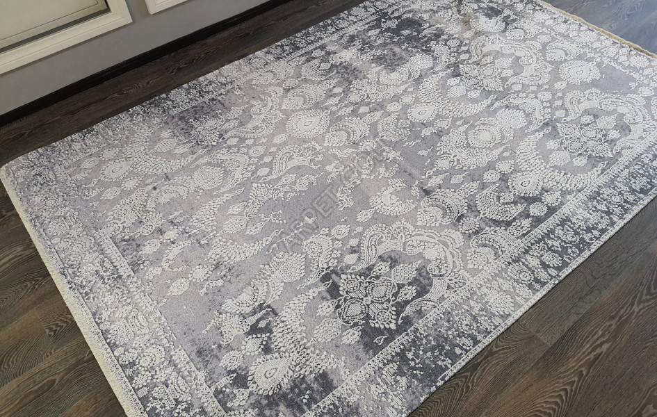 Безворсовый ковер лофт дизайн BANCO P1055 GREY-WHITE