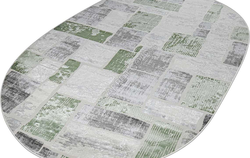 38471A OVAL GREEN FLS / L.GREY Kleopatra
