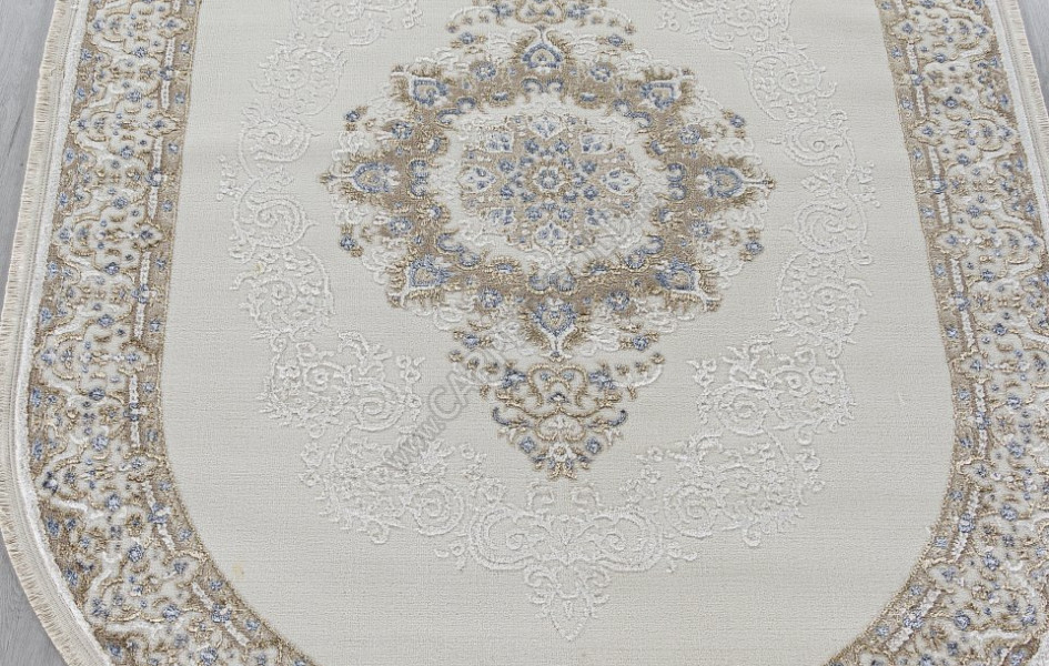 Ковер 27236A - CREAM / BLUE - Овал - коллекция MOSSO