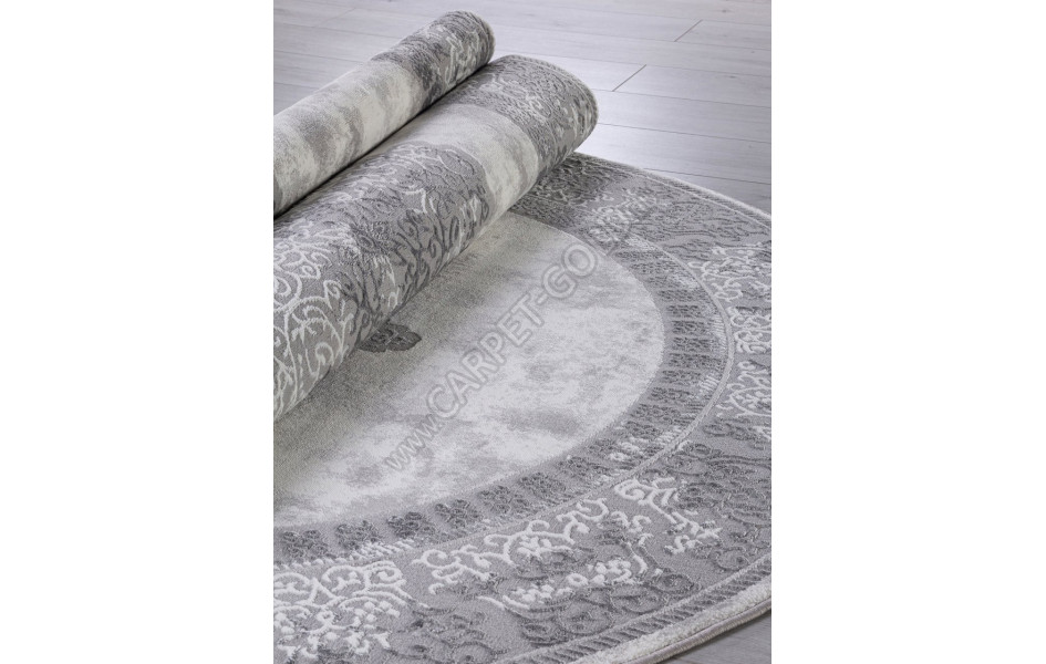 Ковер F163AQ - GREY / D.GREY - Овал - коллекция SIROCCO