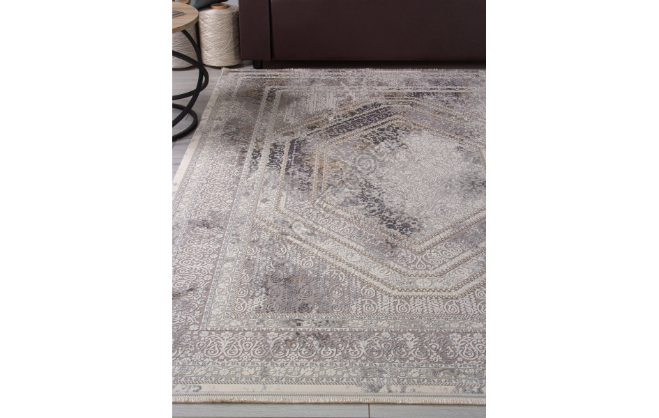 Ковер 00524 - GREY / CREAM - Прямоугольник - коллекция DUBAI